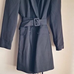 George Elegant Black Women's Blazer with Belt